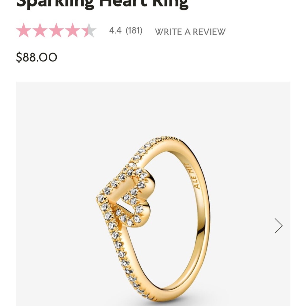 PANDORA SMALL HEART 14K GOLD DAINTY RING